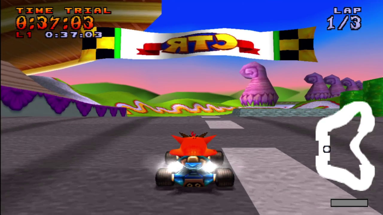 Download Game CTR PS1 Mod N-Verted Backward Track